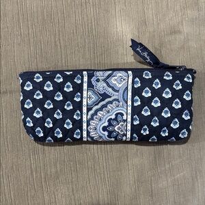 Vera Bradley Nantucket Navy Blue Paisley Cosmetic Pouch Pencil/pen Bag
